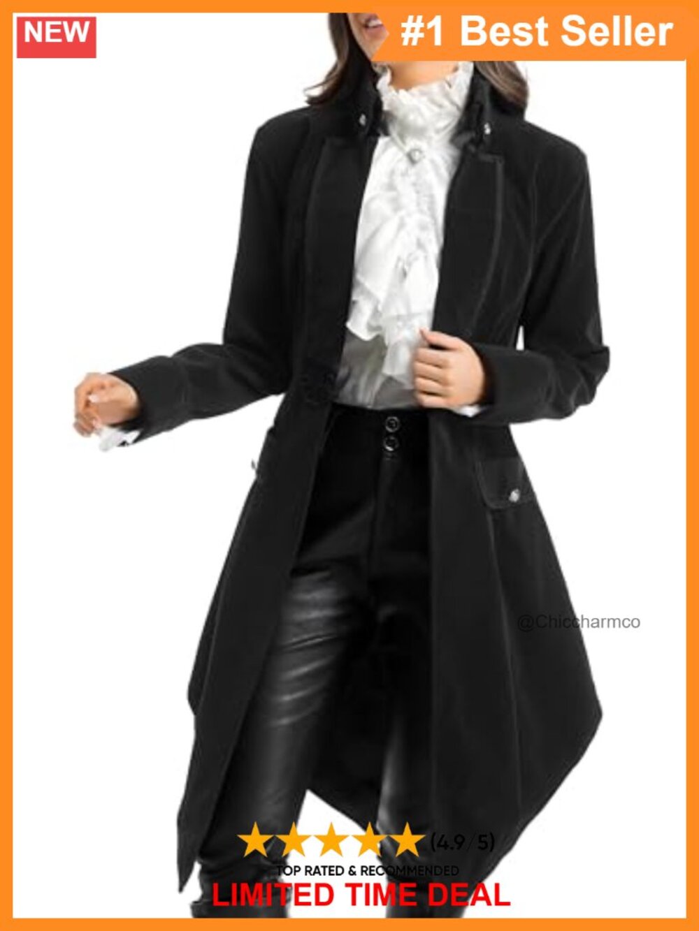 Victorian Steampunk Velvet Tailcoat Jacket Lace Button Cosplay